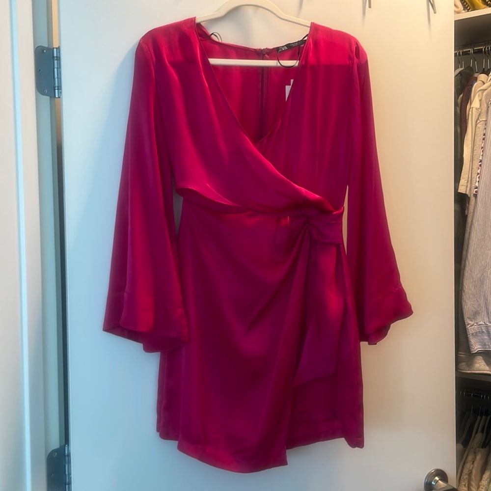 Bright Pink Silk Zara Dress Never Worn